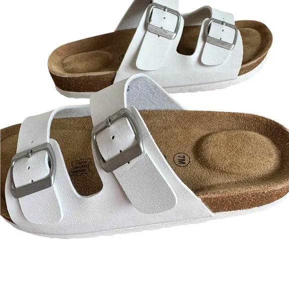Cushionaire Lane Cork Footbed White Sandals Birkenstock Style Women’s 7 - Picture 4 of 11